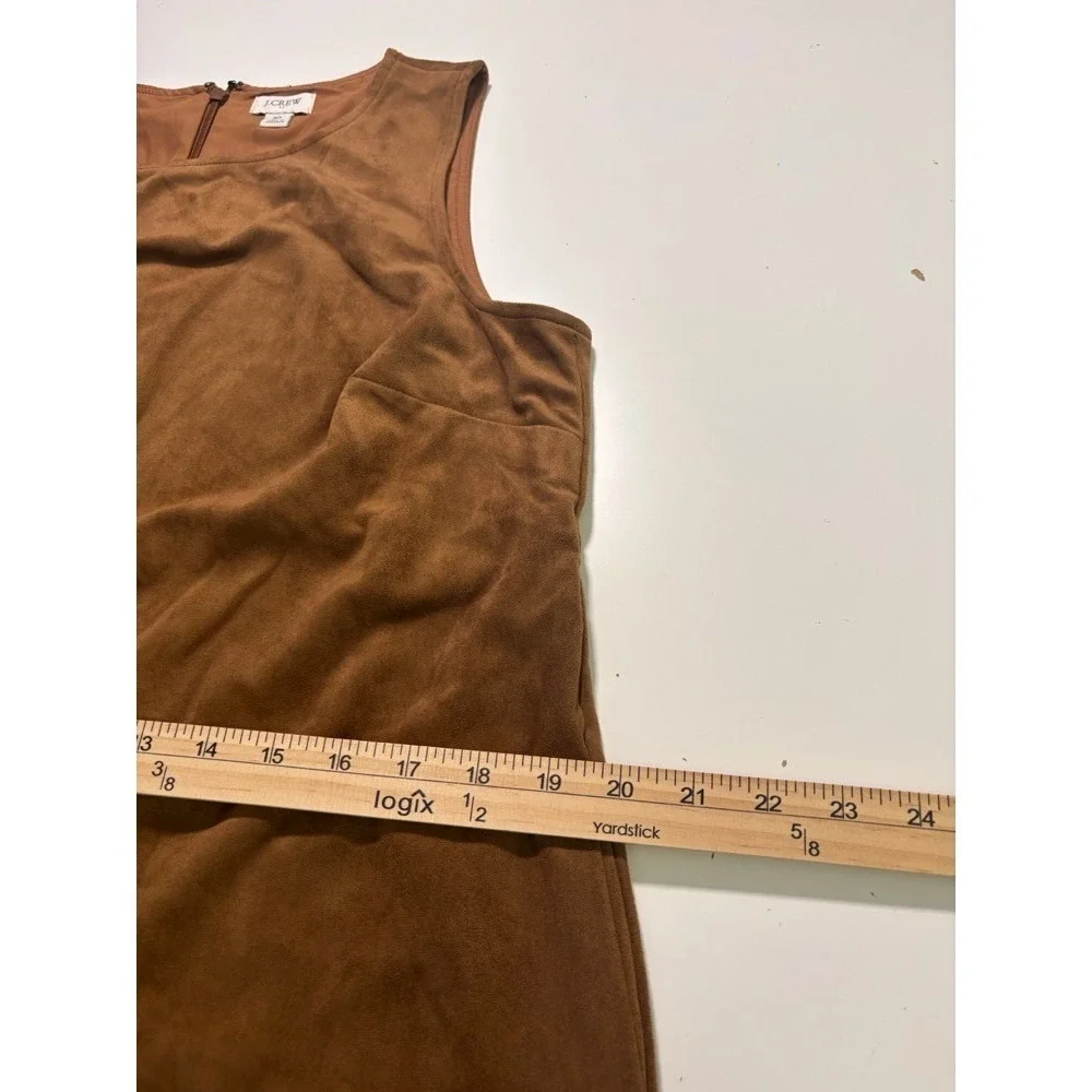 J Crew Drop‎ Waist Mini Dress Faux Suede Zip Size 10 Boho Festival 70's Cowgirl